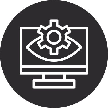 Bilgisayar Görüşü Ters, Vektör İllüstrasyonu