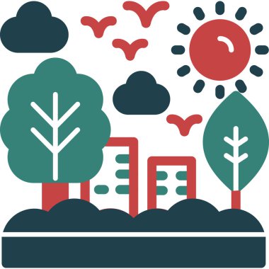 Bir ağaç simgesinin vektör illüstrasyonu