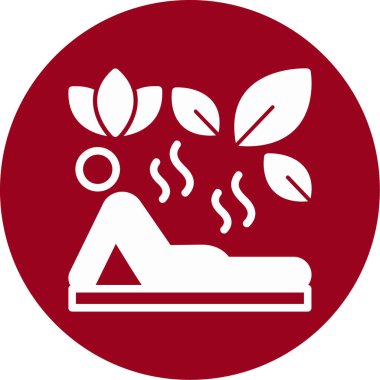 Spa ve sağlık vektör ikonu. biçim düz sembol, yuvarlak açılar, beyaz arkaplan, gri arkaplan