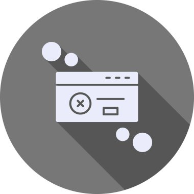 Pencere Kutusu Hatası Glyph Gölgesi, Vektör İllüstrasyonu