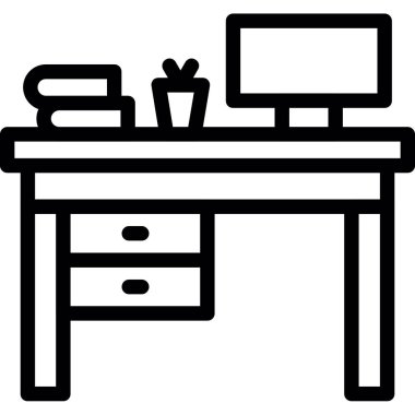 masa simgesi, beyaz arkaplanda vektör illüstrasyonu