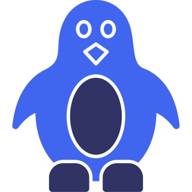 Penguen. Web simgesi basit illüstrasyon