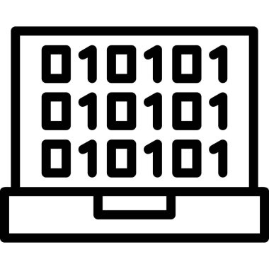 bilgisayar kodlama simgesi, vektör illüstrasyonu
