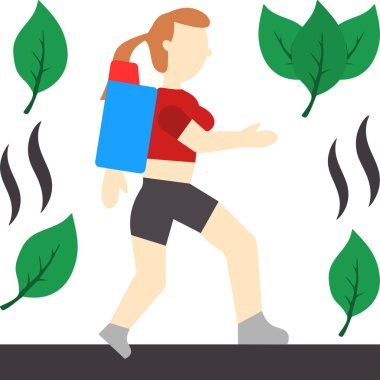 Yaprakları olan bir kadın. vektör illüstrasyonu