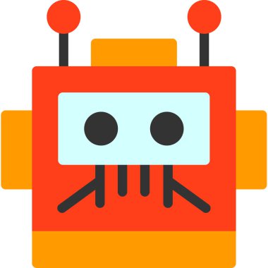robot. Web simgesi basit illüstrasyon
