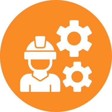 İnşaat mühendisi ikonu. vektör illüstrasyonu