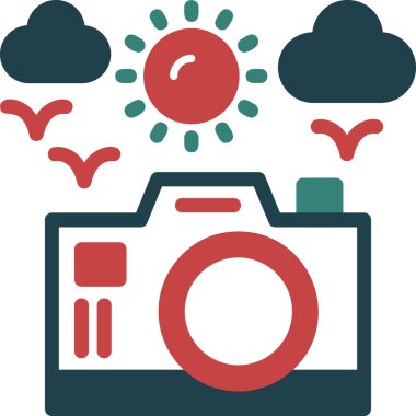 kamera simgesi vektör illüstrasyonu