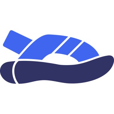 Mavi ve beyaz bir ikonun vektör illüstrasyonu