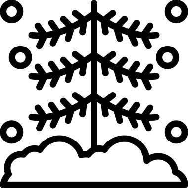 Yılbaşı kar kış ikonu ana hatlarıyla