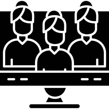 iş konferansı simgesi ana hatlar biçiminde