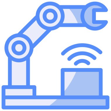 Robotik kol. Web simgesi basit illüstrasyon