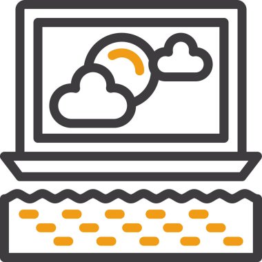 bulut hesaplama vektör simgesi modern illüstrasyon