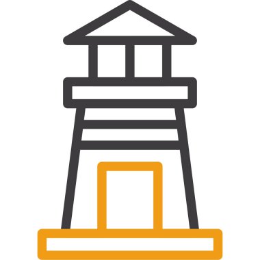 Mimari yapı kulesi simgesi ana hat biçiminde