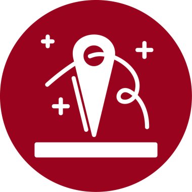 Kırmızı ve beyaz çizgi simgesinin vektör çizimi