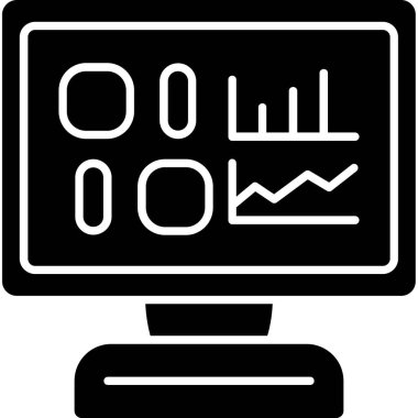 ekranı izle. simge tasarımı, illüstrasyon, beyaz üzerine vektör