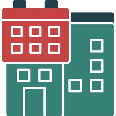 Ofis Binası renkli vektör simgesi.