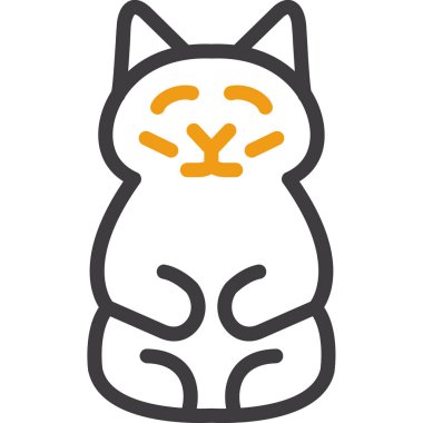 Hayvan kedi hayvan simgesi taslak biçiminde