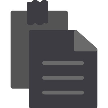 Belge düz simgesi, vektör, illüstrasyon