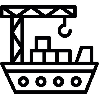 kargo kargo vinç simgesi ana hat biçiminde