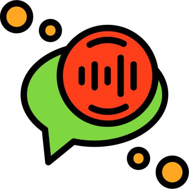 Sohbet simgesi, ana hatlı vektör çizimi