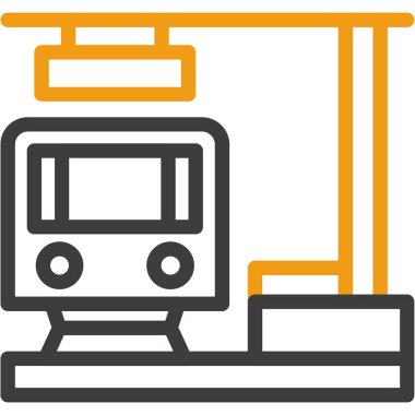 Metro tren simgesi vektör illüstrasyonu