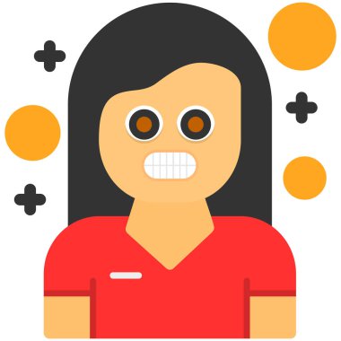 Kadın yüz ikon vektör illüstrasyon grafik tasarımı