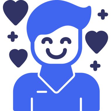 Mutlu adam simgesi, vektör illüstrasyonu