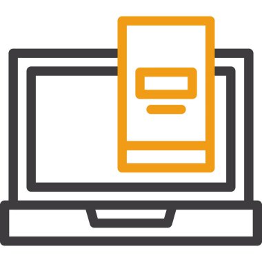 Ekran simgesi olan dizüstü bilgisayar. Web için tablet vektör simgeleriyle dizüstü bilgisayarın basit çizimi