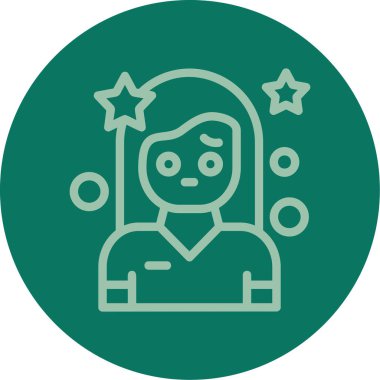 Yıldızlı bir kadının vektör çizimi