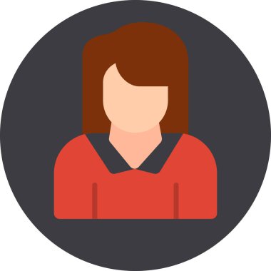 avatar kişi düz stil kadın simgesi