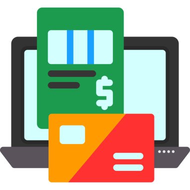 Çevrimiçi bankacılık ödeme simgesi düz stil