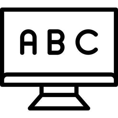 Bilgisayar monitörü. Web simgesi basit illüstrasyon