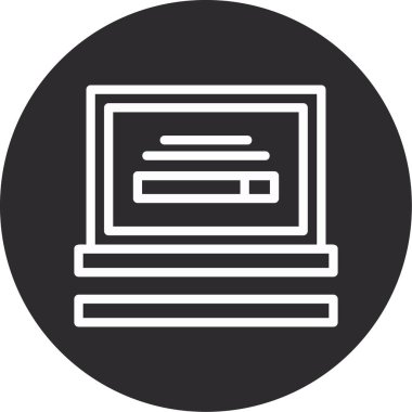 Dizüstü bilgisayar simgesinin vektör çizimi