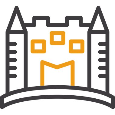 Beyaz arkaplanda vektör kalesi, illüstrasyon, vektör