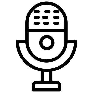 Mikrofon simgesi, basit vektör illüstrasyonu