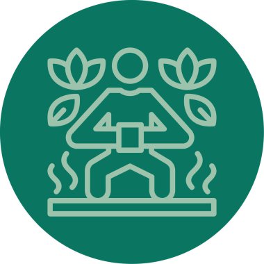 Lotus pozundaki bir adamın vektör simgesi