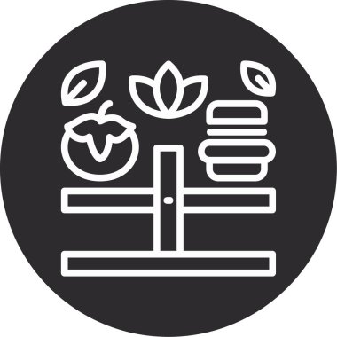 Resimli yiyecek ve daire