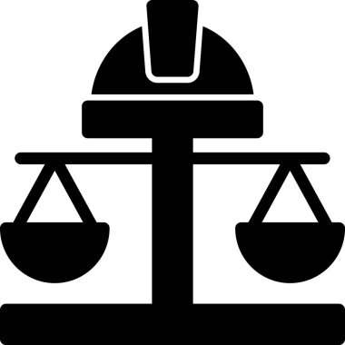 Adalet ölçeği simgesi katı biçimde