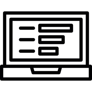 çevrimiçi dizüstü bilgisayar vektörü simgesi