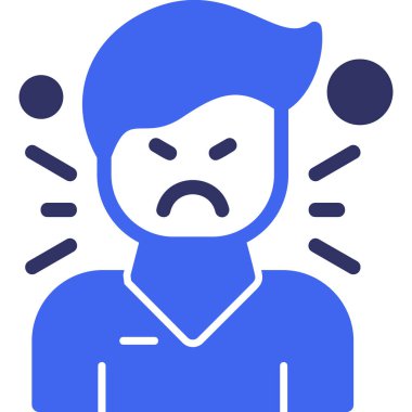 kızgın yüz ifadesi simgesi - taslak biçimi