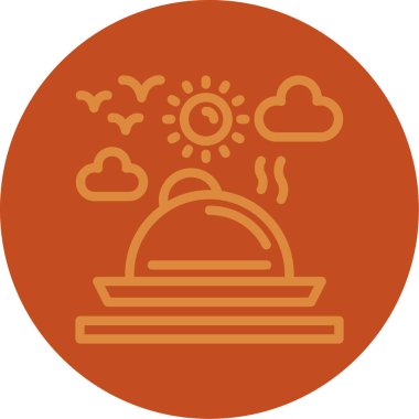 güzel güneş ve bulut vektör simgesi