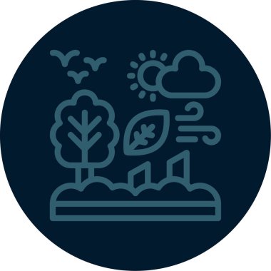 güzel doğa vektör çizgisi simgesi