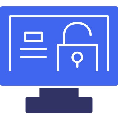 İnternet güvenlik kilidi simgesi - taslak biçimi