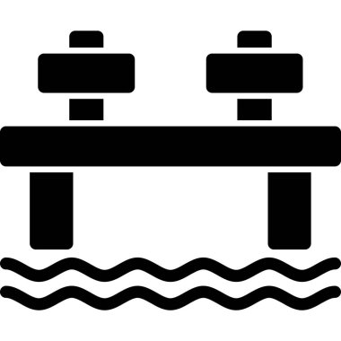 yüzme havuzu simgesi, vektör illüstrasyonu