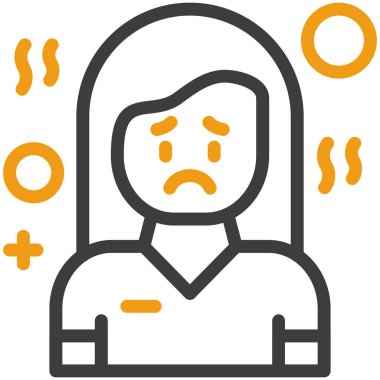 depresyon depresif simgesi ana hatlarıyla doldurulmuş