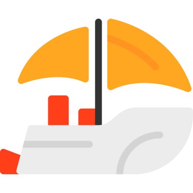 Tekne Düz Vektör Simgesi