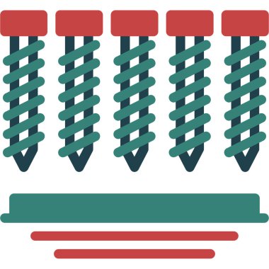 Bir dizi farklı vidaların vektör çizimi