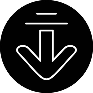 ok aşağı simgesi, basit siyah biçim