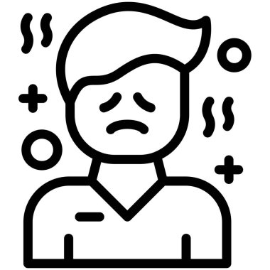 Baş ağrısı. Web simgesi vektör illüstrasyonu