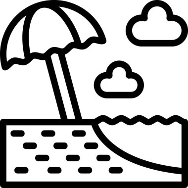 şemsiye plajı yaz simgesi